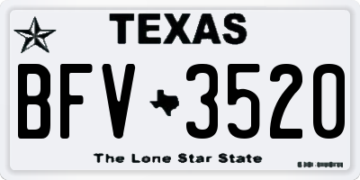 TX license plate BFV3520