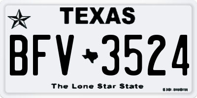 TX license plate BFV3524