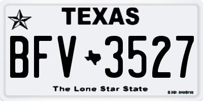 TX license plate BFV3527