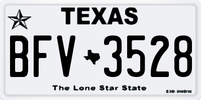 TX license plate BFV3528