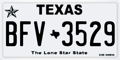 TX license plate BFV3529