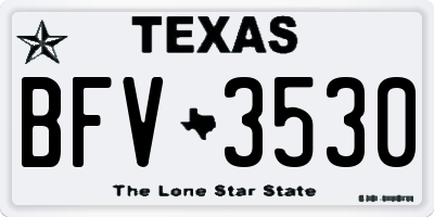 TX license plate BFV3530