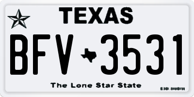 TX license plate BFV3531