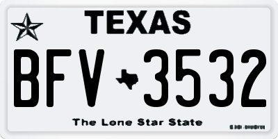 TX license plate BFV3532