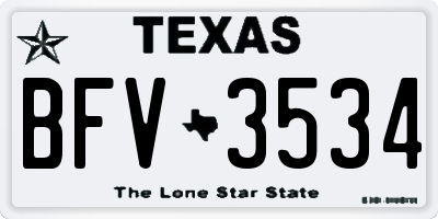 TX license plate BFV3534