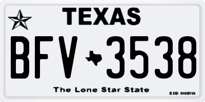 TX license plate BFV3538