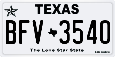 TX license plate BFV3540