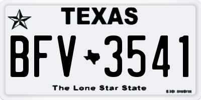 TX license plate BFV3541