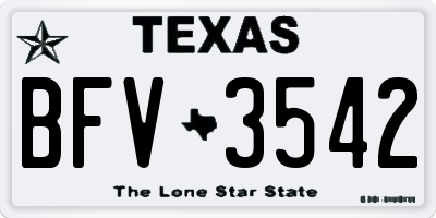 TX license plate BFV3542