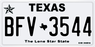 TX license plate BFV3544