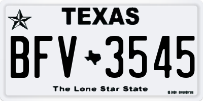 TX license plate BFV3545