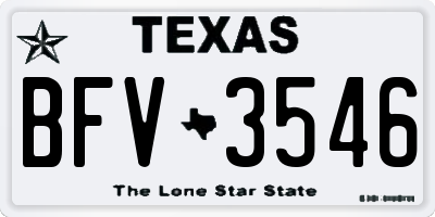 TX license plate BFV3546