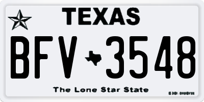 TX license plate BFV3548