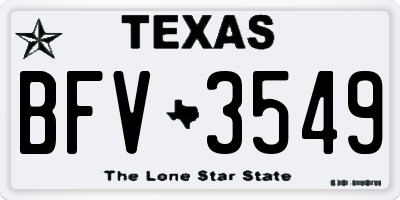 TX license plate BFV3549