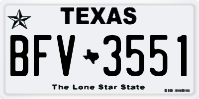 TX license plate BFV3551