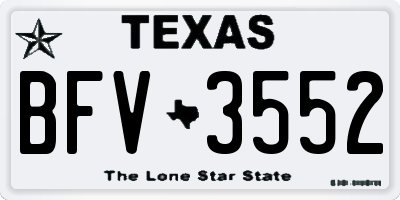 TX license plate BFV3552