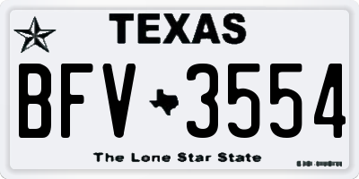 TX license plate BFV3554