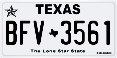 TX license plate BFV3561