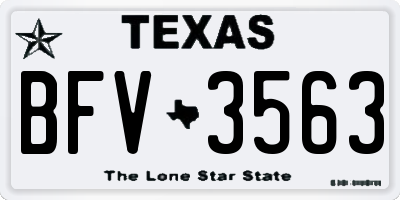 TX license plate BFV3563