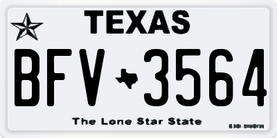 TX license plate BFV3564