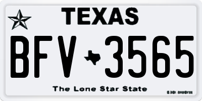 TX license plate BFV3565