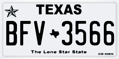 TX license plate BFV3566
