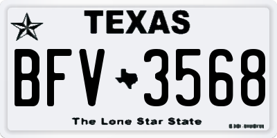 TX license plate BFV3568