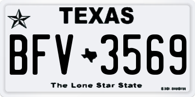 TX license plate BFV3569