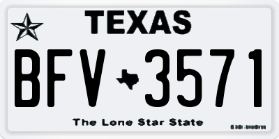 TX license plate BFV3571