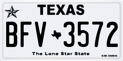 TX license plate BFV3572