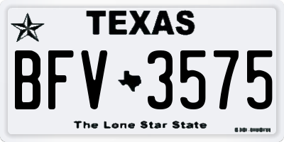 TX license plate BFV3575