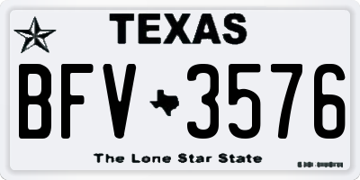 TX license plate BFV3576