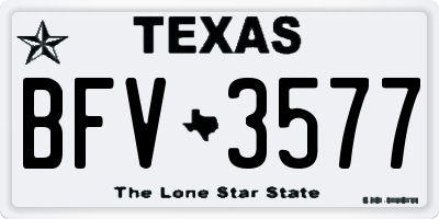 TX license plate BFV3577