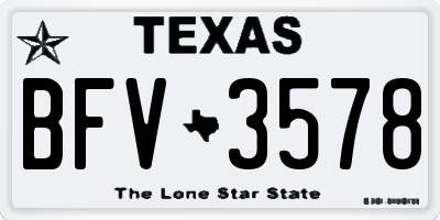 TX license plate BFV3578