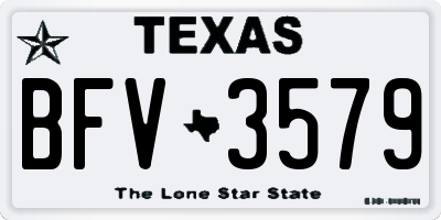 TX license plate BFV3579
