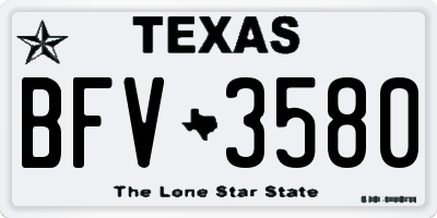 TX license plate BFV3580