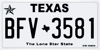 TX license plate BFV3581