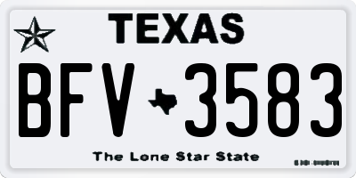 TX license plate BFV3583