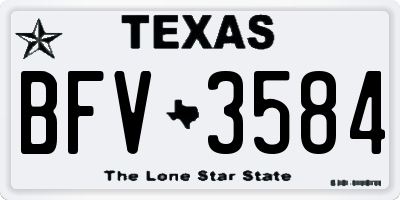 TX license plate BFV3584