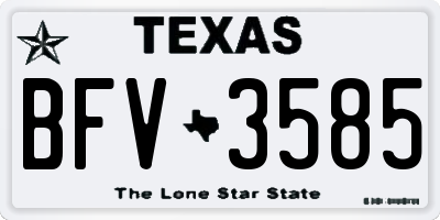 TX license plate BFV3585