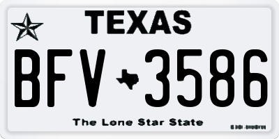 TX license plate BFV3586