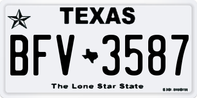 TX license plate BFV3587