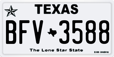 TX license plate BFV3588