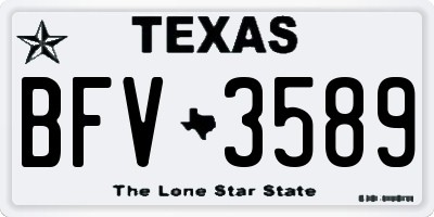 TX license plate BFV3589