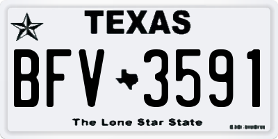 TX license plate BFV3591