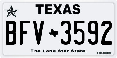 TX license plate BFV3592