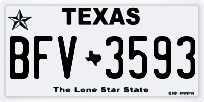TX license plate BFV3593