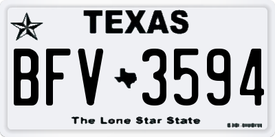 TX license plate BFV3594