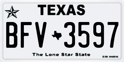 TX license plate BFV3597