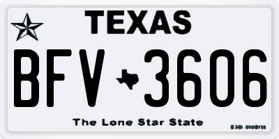 TX license plate BFV3606
